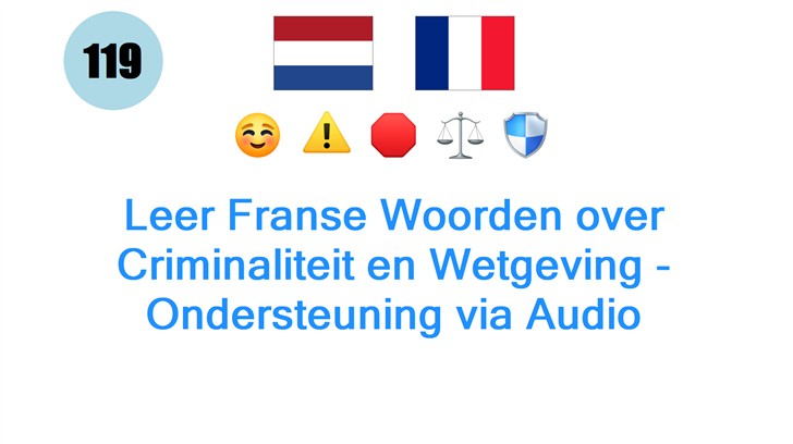 Leer Franse Woorden over Criminaliteit en Wetgeving - Ondersteuning via Audio